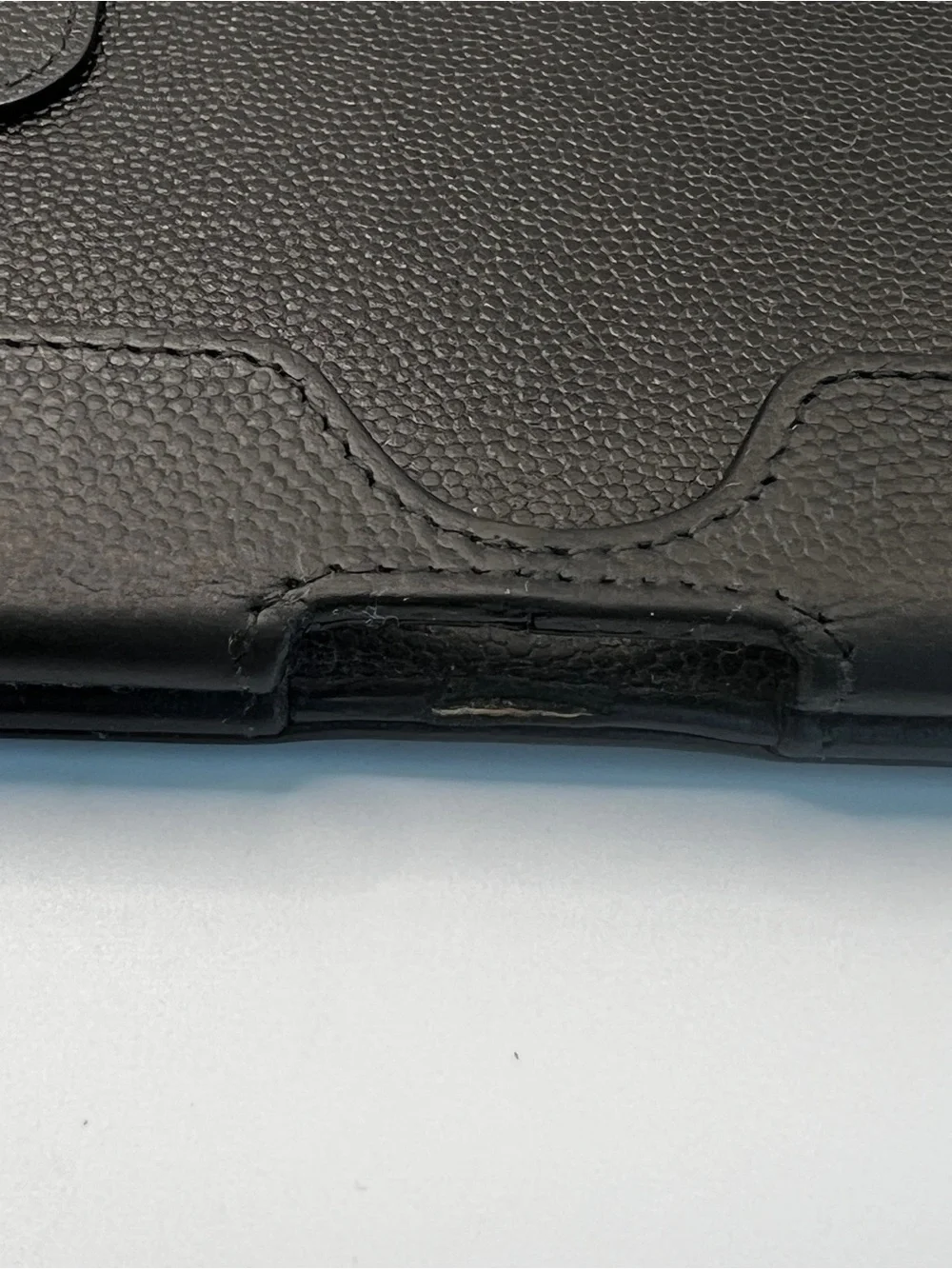 **Rare** CHANEL Black Caviar Leather iPad Tablet Case Holder w/ Folding Stand CC